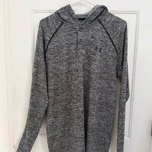 Under Armour Hooded Snap Pullover Shirt Jacket Grey Heather - Size Medium